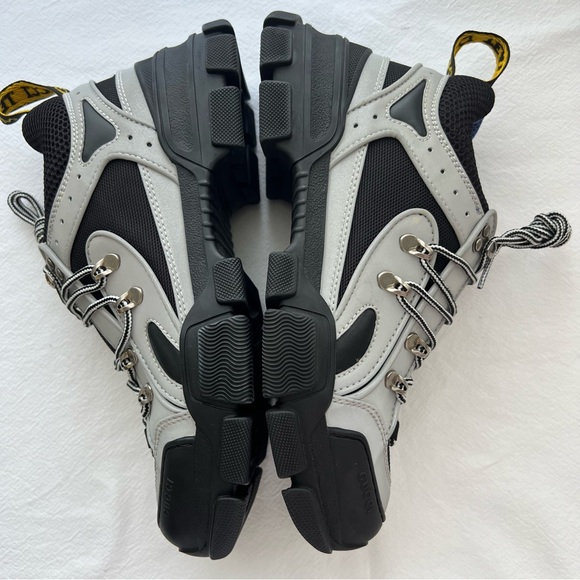 New Gucci Flashtrek Chunky Silver Sneakers with Removable Crystals Size 7 - Picture 7 of 11